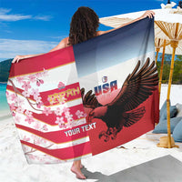 USA and Japan Rugby Custom Sarong Eagles Brave Blossoms Together Pacific - Wonder Print Shop