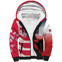 USA and Japan Rugby Custom Sherpa Hoodie Eagles Brave Blossoms Together Pacific - Wonder Print Shop