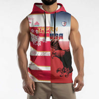 USA and Japan Rugby Custom Sleeveless Hoodie Eagles Brave Blossoms Together Pacific - Wonder Print Shop