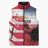 USA and Japan Rugby Custom Sleeveless Puffer Jacket Eagles Brave Blossoms Together Pacific - Wonder Print Shop
