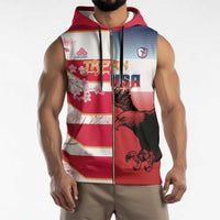 USA and Japan Rugby Custom Sleeveless Zip Hoodie Eagles Brave Blossoms Together Pacific - Wonder Print Shop