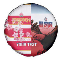 USA and Japan Rugby Custom Spare Tire Cover Eagles Brave Blossoms Together Pacific - Wonder Print Shop