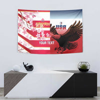 USA and Japan Rugby Custom Tapestry Eagles Brave Blossoms Together Pacific - Wonder Print Shop