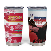 USA and Japan Rugby Tumbler Cup Eagles Brave Blossoms Together Pacific - Wonder Print Shop