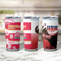 USA and Japan Rugby Tumbler Cup Eagles Brave Blossoms Together Pacific - Wonder Print Shop