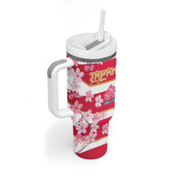 USA and Japan Rugby Tumbler With Handle Eagles Brave Blossoms Together Pacific - Wonder Print Shop