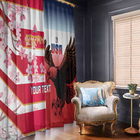 USA and Japan Rugby Custom Window Curtain Eagles Brave Blossoms Together Pacific - Wonder Print Shop