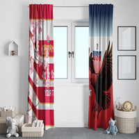 USA and Japan Rugby Custom Window Curtain Eagles Brave Blossoms Together Pacific - Wonder Print Shop