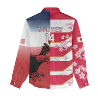 USA and Japan Rugby Custom Women Casual Shirt Eagles Brave Blossoms Together Pacific - Wonder Print Shop