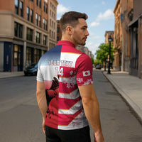 USA and Japan Rugby Custom Zipper Polo Shirt Eagles Brave Blossoms Together Pacific - Wonder Print Shop