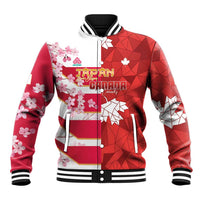Canada and Japan Rugby Custom Baseball Jacket Canucks Brave Blossoms Together Pacific - Wonder Print Shop