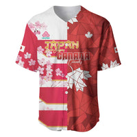 Canada and Japan Rugby Custom Baseball Jersey Canucks Brave Blossoms Together Pacific - Wonder Print Shop