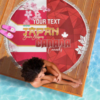 Canada and Japan Rugby Custom Beach Blanket Canucks Brave Blossoms Together Pacific - Wonder Print Shop