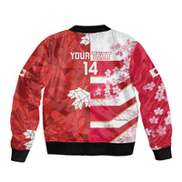 Canada and Japan Rugby Custom Bomber Jacket Canucks Brave Blossoms Together Pacific - Wonder Print Shop