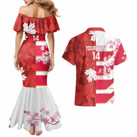 Canada and Japan Rugby Custom Couples Matching Mermaid Dress and Hawaiian Shirt Canucks Brave Blossoms Together Pacific - Wonder Print Shop