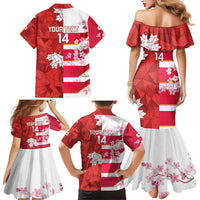 Canada and Japan Rugby Custom Family Matching Mermaid Dress and Hawaiian Shirt Canucks Brave Blossoms Together Pacific - Wonder Print Shop