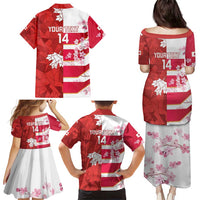 Canada and Japan Rugby Custom Family Matching Puletasi and Hawaiian Shirt Canucks Brave Blossoms Together Pacific - Wonder Print Shop