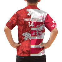 Canada and Japan Rugby Custom Family Matching Short Sleeve Bodycon Dress and Hawaiian Shirt Canucks Brave Blossoms Together Pacific - Wonder Print Shop