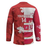 Canada and Japan Rugby Custom Hockey Jersey Canucks Brave Blossoms Together Pacific - Wonder Print Shop