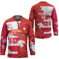 Canada and Japan Rugby Custom Hockey Jersey Canucks Brave Blossoms Together Pacific - Wonder Print Shop