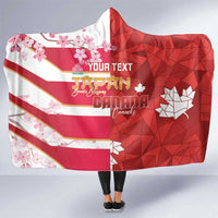 Canada and Japan Rugby Custom Hooded Blanket Canucks Brave Blossoms Together Pacific - Wonder Print Shop