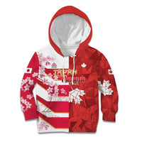 Canada and Japan Rugby Custom Kid Hoodie Canucks Brave Blossoms Together Pacific - Wonder Print Shop