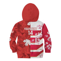 Canada and Japan Rugby Custom Kid Hoodie Canucks Brave Blossoms Together Pacific - Wonder Print Shop