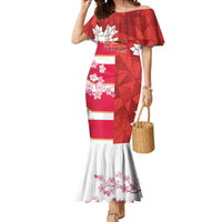 Canada and Japan Rugby Custom Mermaid Dress Canucks Brave Blossoms Together Pacific - Wonder Print Shop
