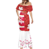 Canada and Japan Rugby Custom Mermaid Dress Canucks Brave Blossoms Together Pacific - Wonder Print Shop