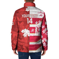 Canada and Japan Rugby Custom Padded Jacket Canucks Brave Blossoms Together Pacific - Wonder Print Shop