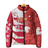 Canada and Japan Rugby Custom Padded Jacket Canucks Brave Blossoms Together Pacific - Wonder Print Shop