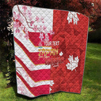 Canada and Japan Rugby Custom Quilt Canucks Brave Blossoms Together Pacific - Wonder Print Shop