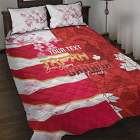 Canada and Japan Rugby Custom Quilt Bed Set Canucks Brave Blossoms Together Pacific - Wonder Print Shop