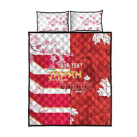 Canada and Japan Rugby Custom Quilt Bed Set Canucks Brave Blossoms Together Pacific - Wonder Print Shop