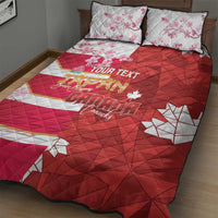 Canada and Japan Rugby Custom Quilt Bed Set Canucks Brave Blossoms Together Pacific - Wonder Print Shop