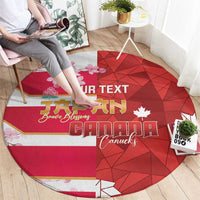 Canada and Japan Rugby Custom Round Carpet Canucks Brave Blossoms Together Pacific - Wonder Print Shop