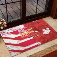 Canada and Japan Rugby Custom Rubber Doormat Canucks Brave Blossoms Together Pacific - Wonder Print Shop