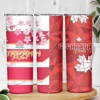 Canada and Japan Rugby Skinny Tumbler Canucks Brave Blossoms Together Pacific - Wonder Print Shop