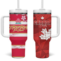 Canada and Japan Rugby Tumbler With Handle Canucks Brave Blossoms Together Pacific - Wonder Print Shop