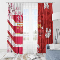 Canada and Japan Rugby Custom Window Curtain Canucks Brave Blossoms Together Pacific - Wonder Print Shop