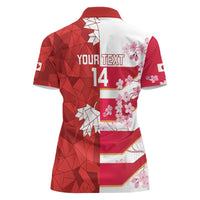 Canada and Japan Rugby Custom Women Polo Shirt Canucks Brave Blossoms Together Pacific - Wonder Print Shop