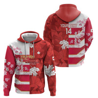 Canada and Japan Rugby Custom Zip Hoodie Canucks Brave Blossoms Together Pacific - Wonder Print Shop