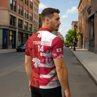 Canada and Japan Rugby Custom Zipper Polo Shirt Canucks Brave Blossoms Together Pacific - Wonder Print Shop