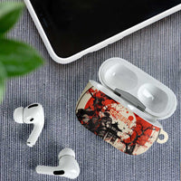 Samurai Warrior Japan AirPods Case Red-blossomed Tree Classic Japanese Stylized - Wonder Print Shop