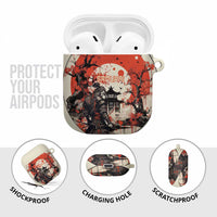 Samurai Warrior Japan AirPods Case Red-blossomed Tree Classic Japanese Stylized - Wonder Print Shop