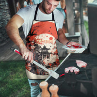 Samurai Warrior Japan Apron Red-blossomed Tree Classic Japanese Stylized - Wonder Print Shop