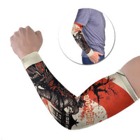 Samurai Warrior Japan Arm Sleeves Red-blossomed Tree Classic Japanese Stylized - Wonder Print Shop