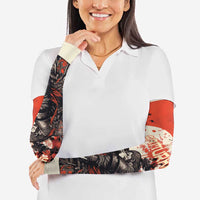 Samurai Warrior Japan Arm Sleeves Red-blossomed Tree Classic Japanese Stylized - Wonder Print Shop