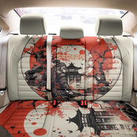 Samurai Warrior Japan Back Car Seat Cover Red-blossomed Tree Classic Japanese Stylized - Wonder Print Shop