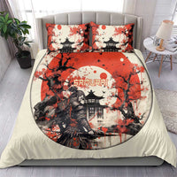 Samurai Warrior Japan Bedding Set Red-blossomed Tree Classic Japanese Stylized - Wonder Print Shop